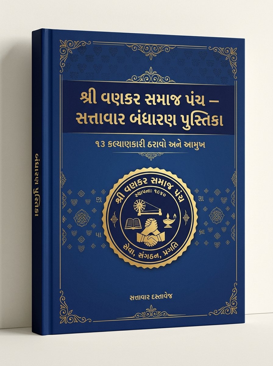 વણકર સમાજ પંચ સત્તાવાર બંધારણ પુસ્તિકા